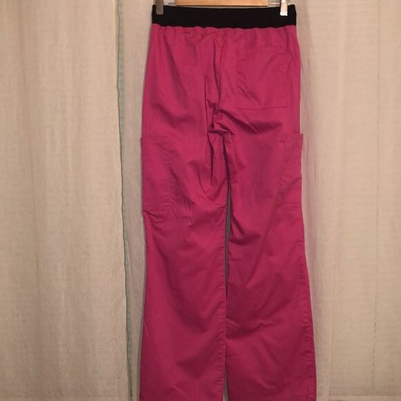 Scrubstar XS Pink with Black Details Scrub Uniform Pants - Picture 2 of 12